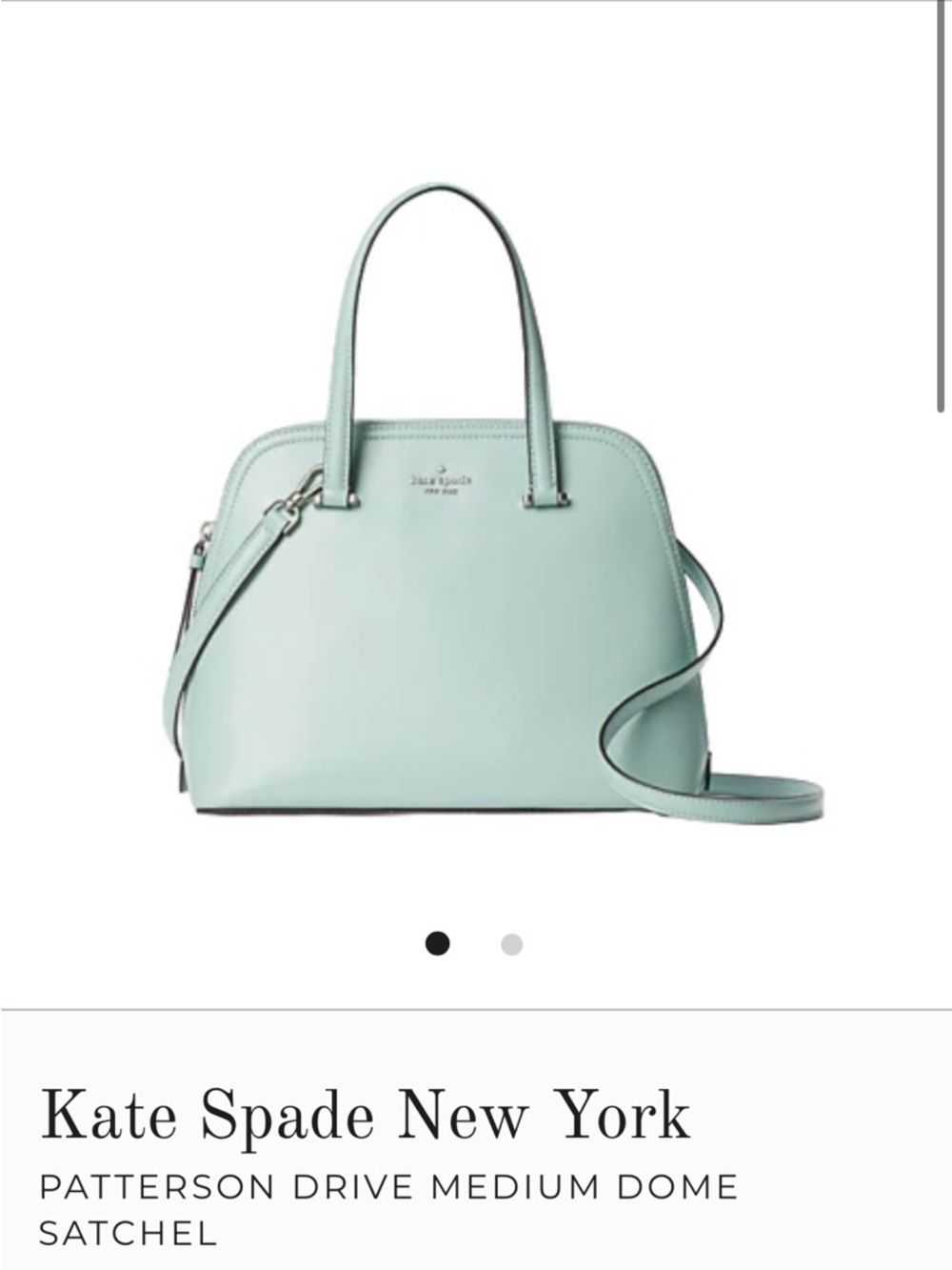 Kate Spade Patterson Drive Dome Satchel. Mint Green. Like New!